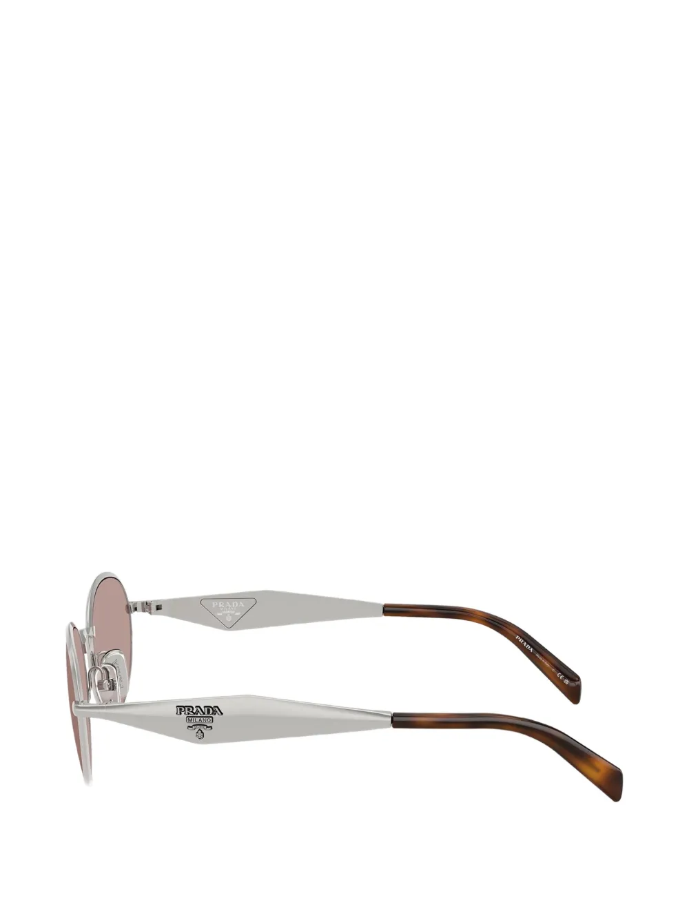 Prada Eyewear Symbole zonnebril met rond montuur Zilver