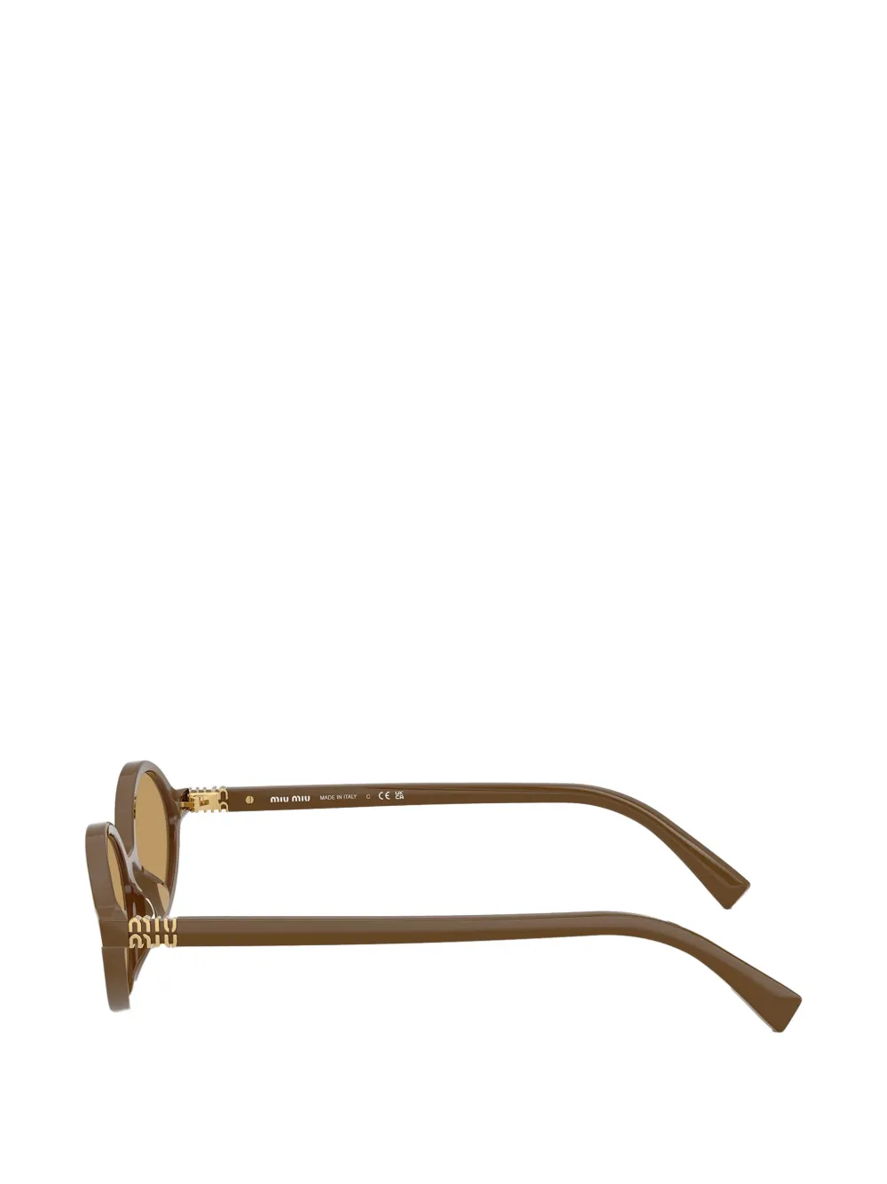 Miu Eyewear Zonnebril met ovalen montuur Bruin
