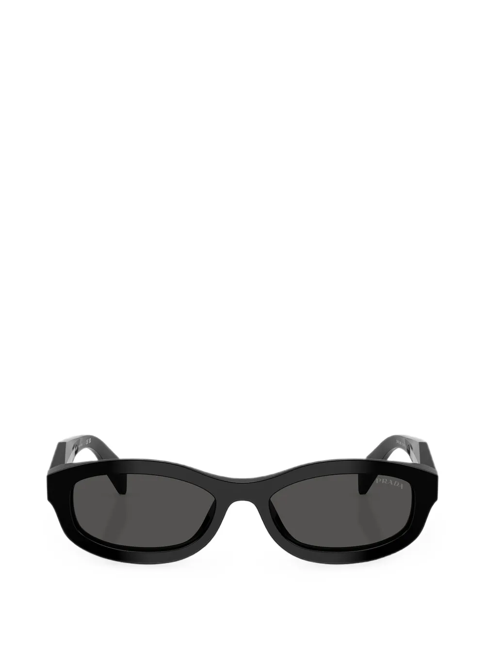 Prada Eyewear sculptural-arm oval-frame sunglasses - Nero