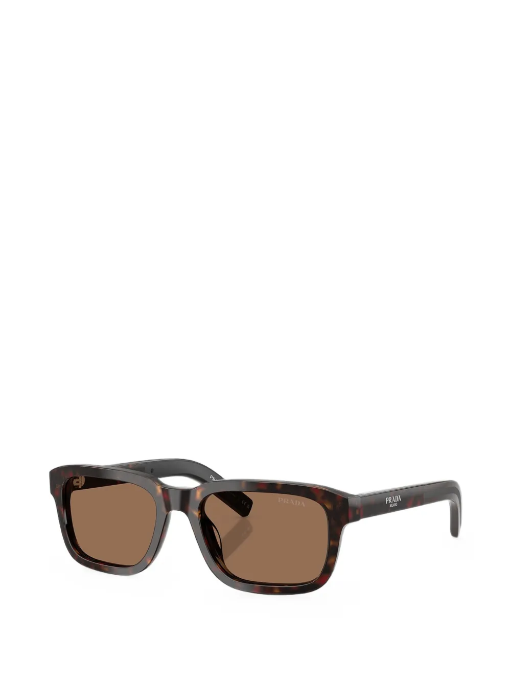 Prada Eyewear Zonnebril met vierkant montuur en schildpadschild design Bruin