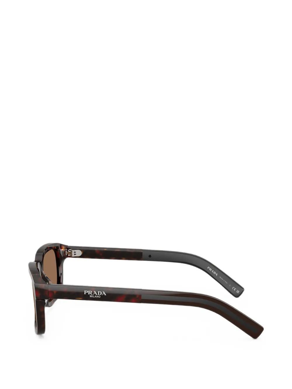 Prada Eyewear Zonnebril met vierkant montuur en schildpadschild design Bruin