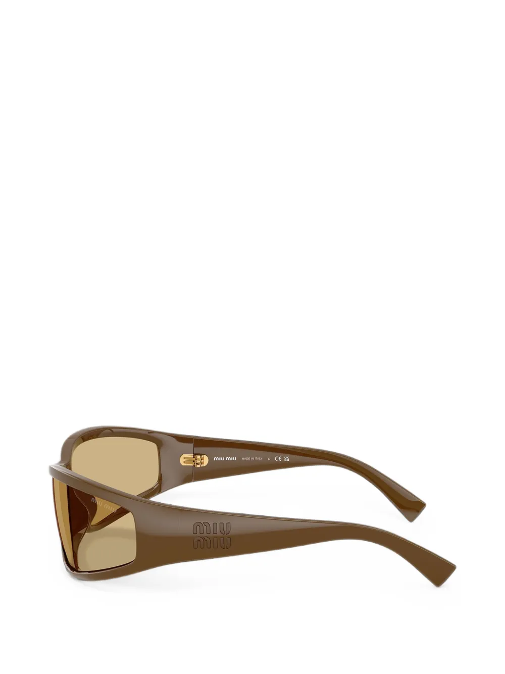 Miu Eyewear Zonnebril met rechthoekig montuur Bruin