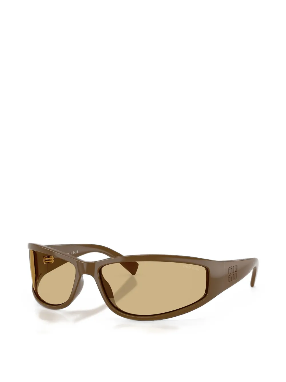 Miu Eyewear Zonnebril met rechthoekig montuur Bruin
