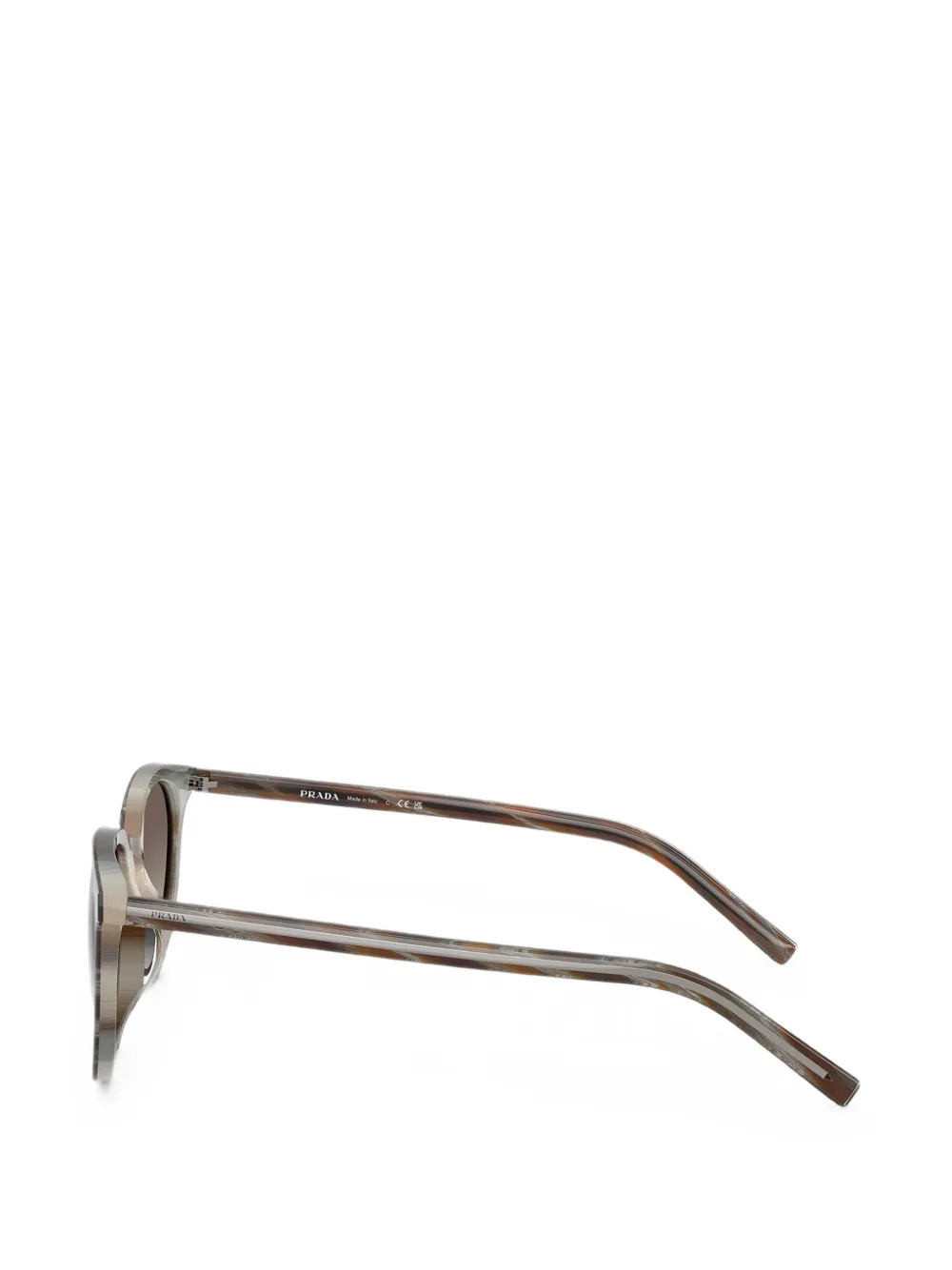 Prada Eyewear Zonnebril met rond montuur Bruin