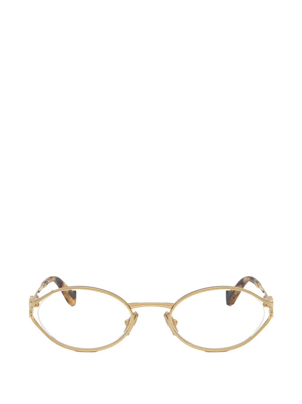 Miu Eyewear Bril met ovaal montuur Goud