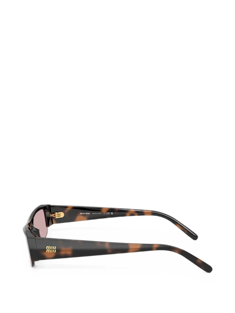 Miu Eyewear Zonnebril met rechthoekig montuur Bruin