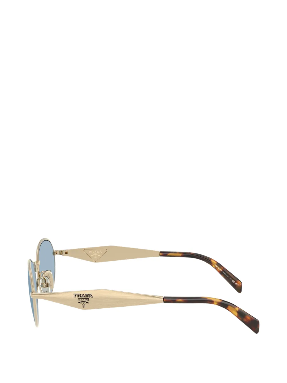 Prada Eyewear Zonnebril met ovalen montuur Goud