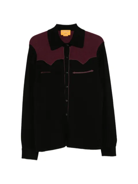 Guest In Residence western-style panelled cardigan