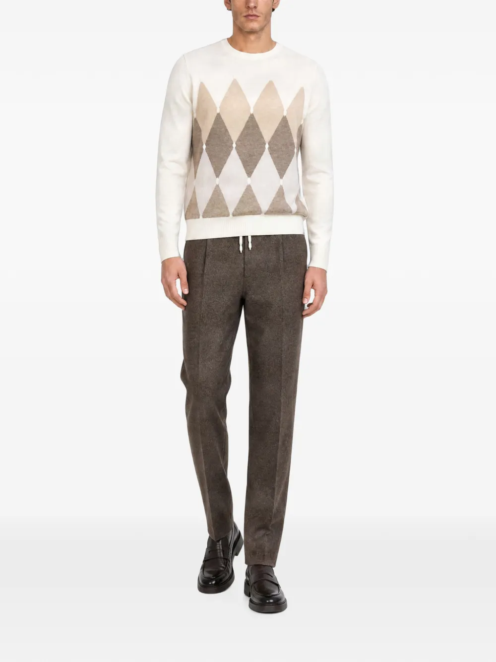 Eleventy Pantalon met trekkoord Bruin