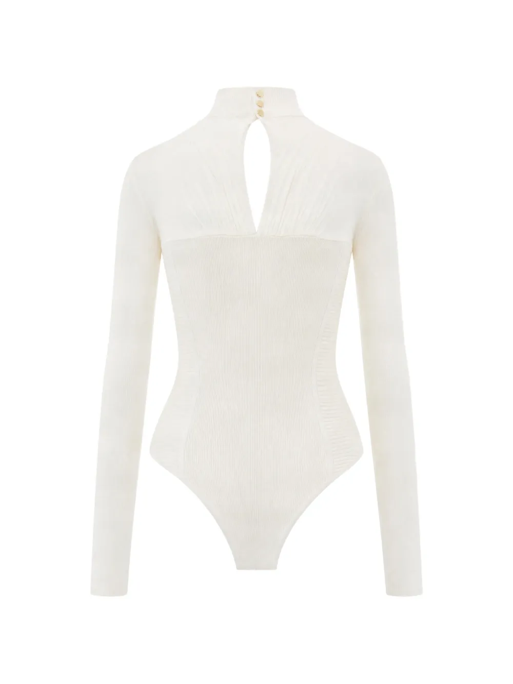 Elisabetta Franchi Body met mesh vlak Beige