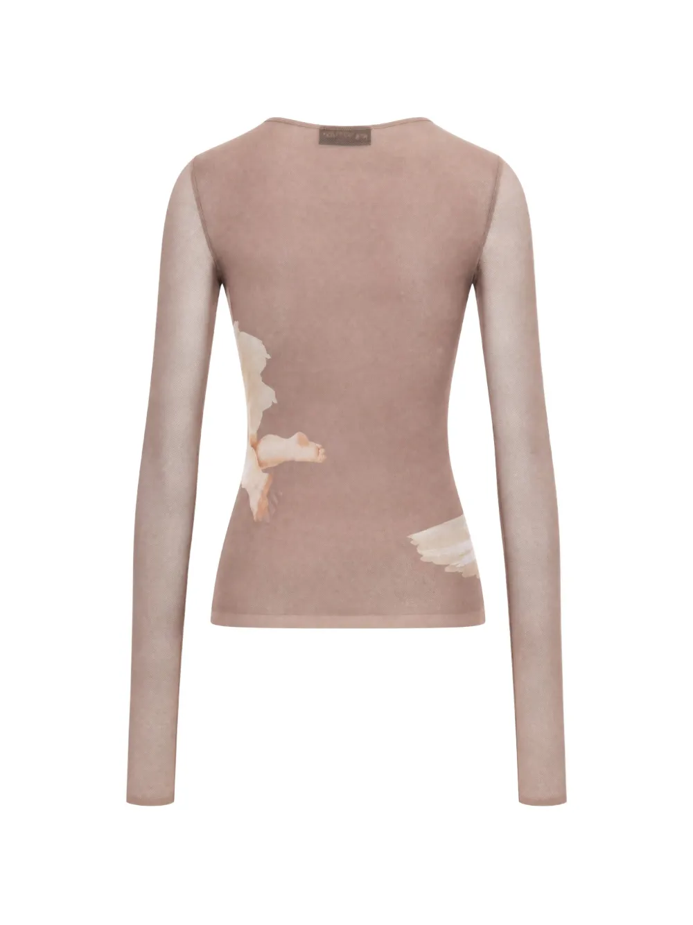 Fiorucci Mesh top met Bouquet Angels-print Beige