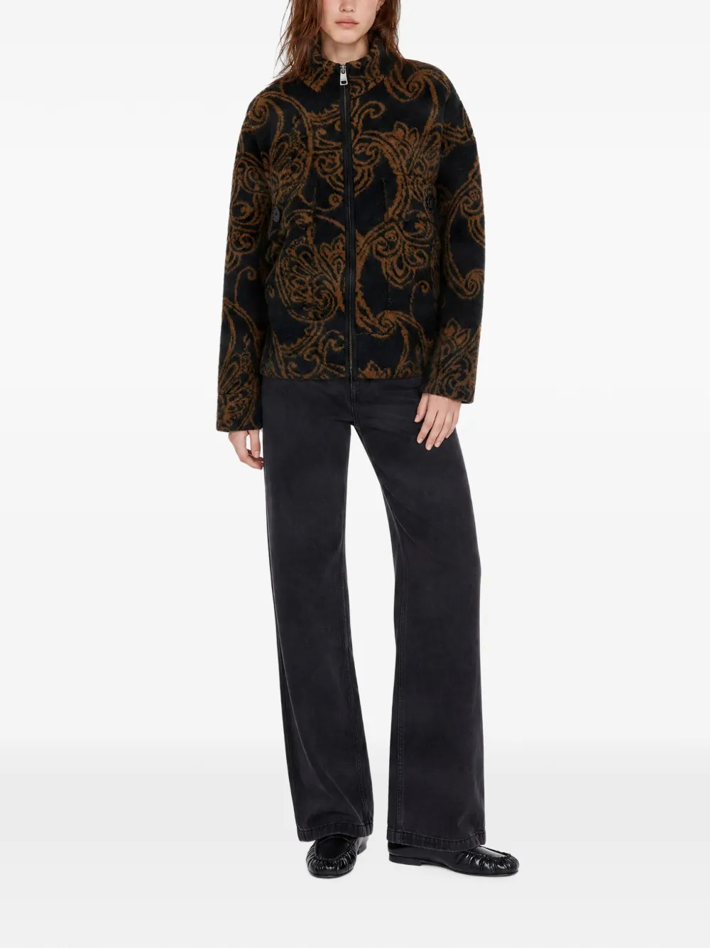 LIU JO Jacquard gebreid bomberjack Zwart