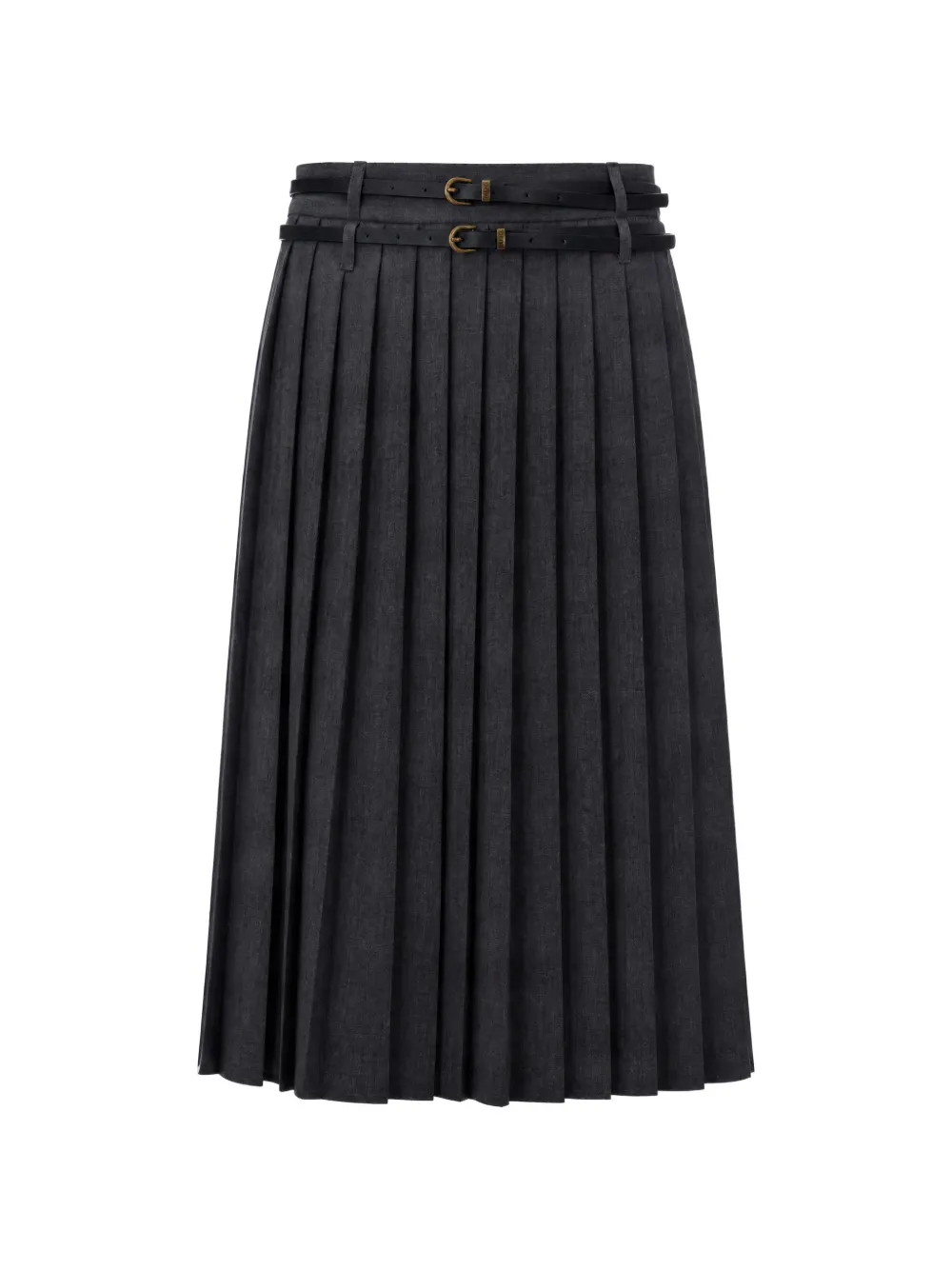 LIU JO belted pleated midi skirt - Grigio