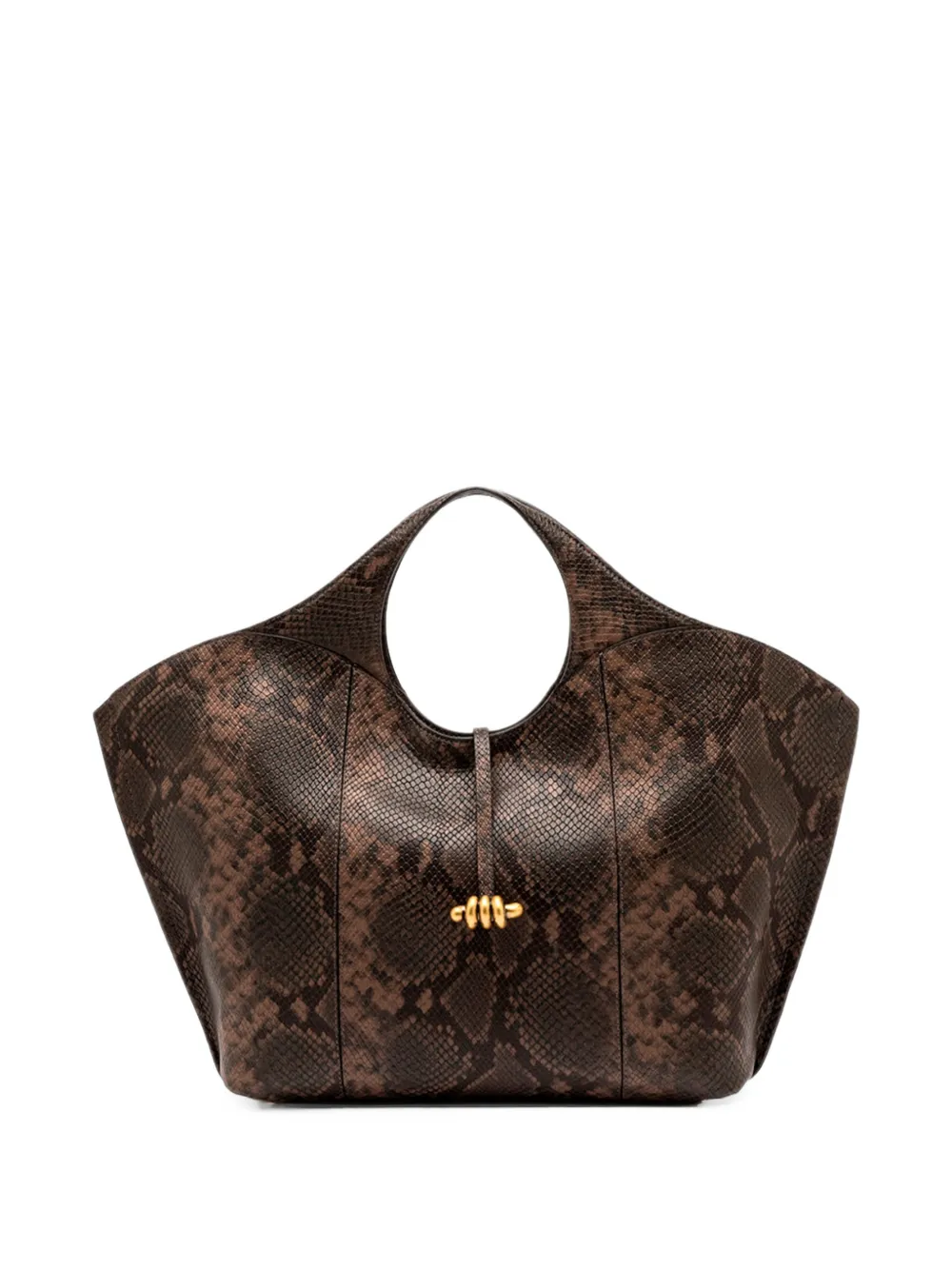 GIANNI CHIARINI Infinity snakeskin-effect leather shoulder bag - Marrone