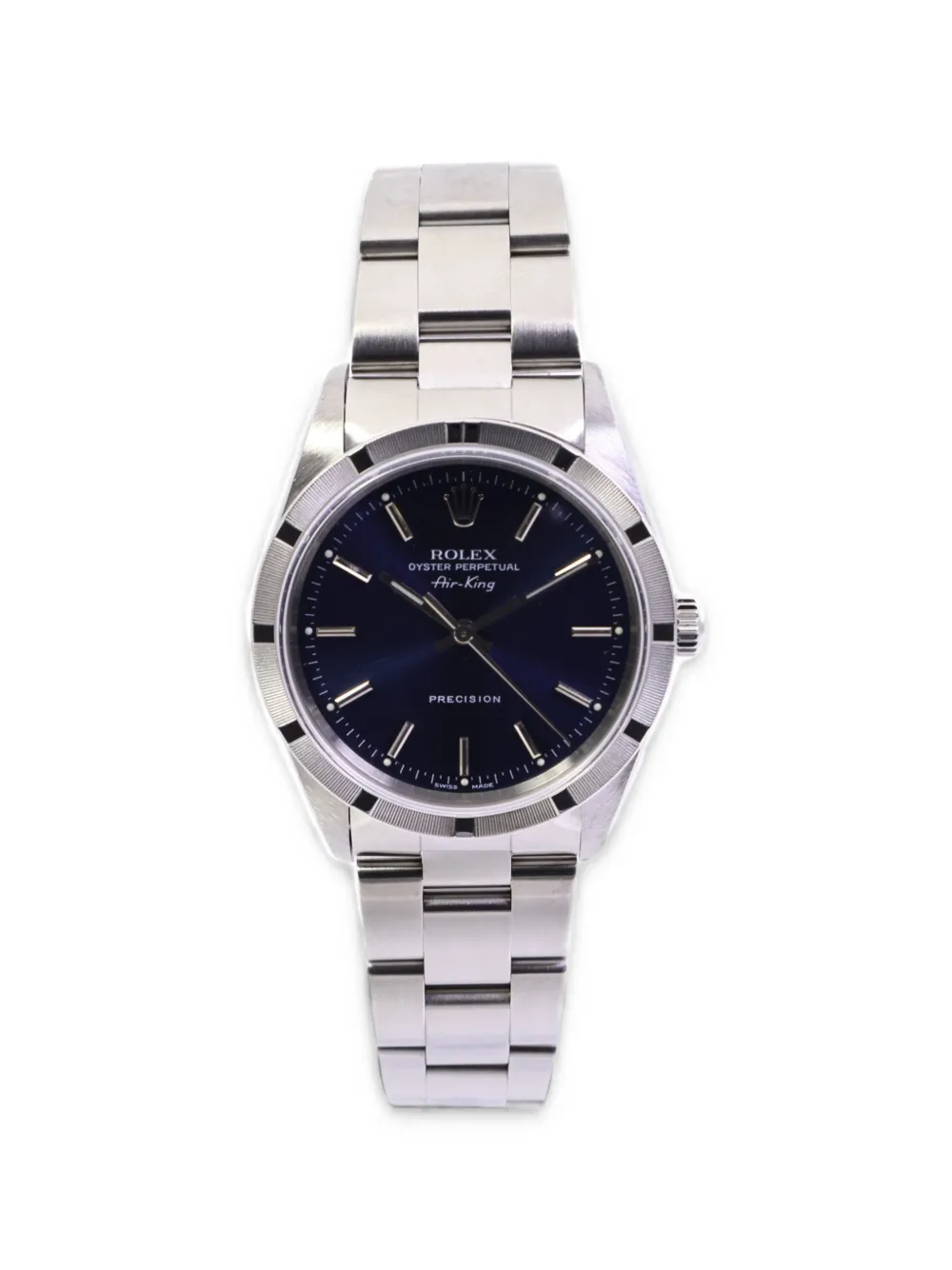 Pre-owned Rolex 2000 Air King 34mm Watch In Blue