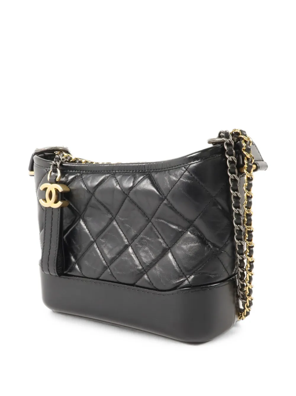 CHANEL Pre-Owned Kleine Gabrielle gewatteerde schoudertas Zwart