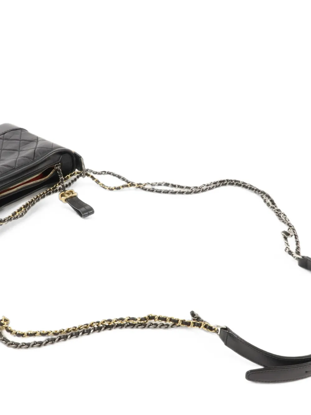 CHANEL Pre-Owned Kleine Gabrielle gewatteerde schoudertas Zwart