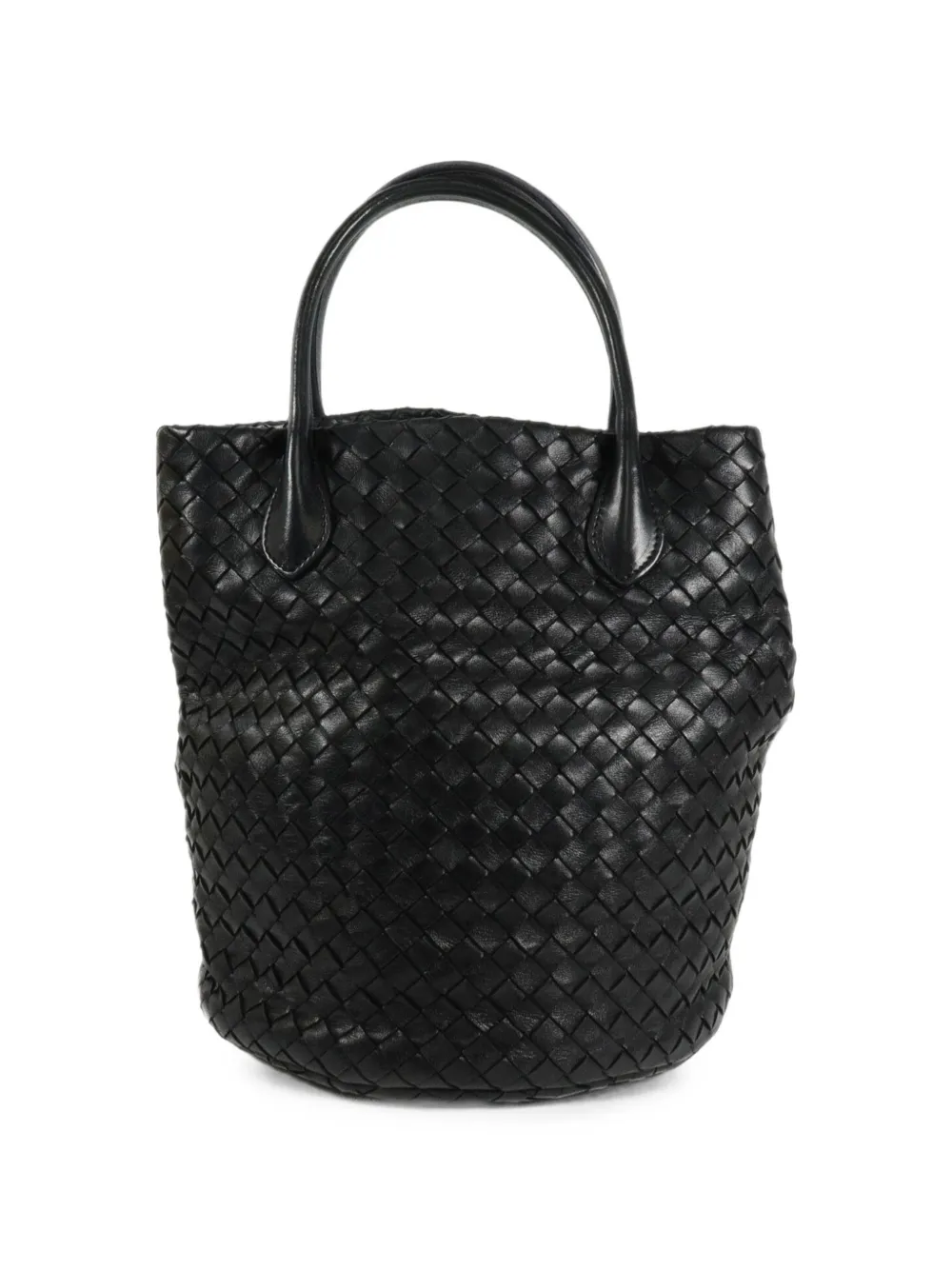Bottega Veneta Pre-Owned Intrecciato leren shopper Zwart