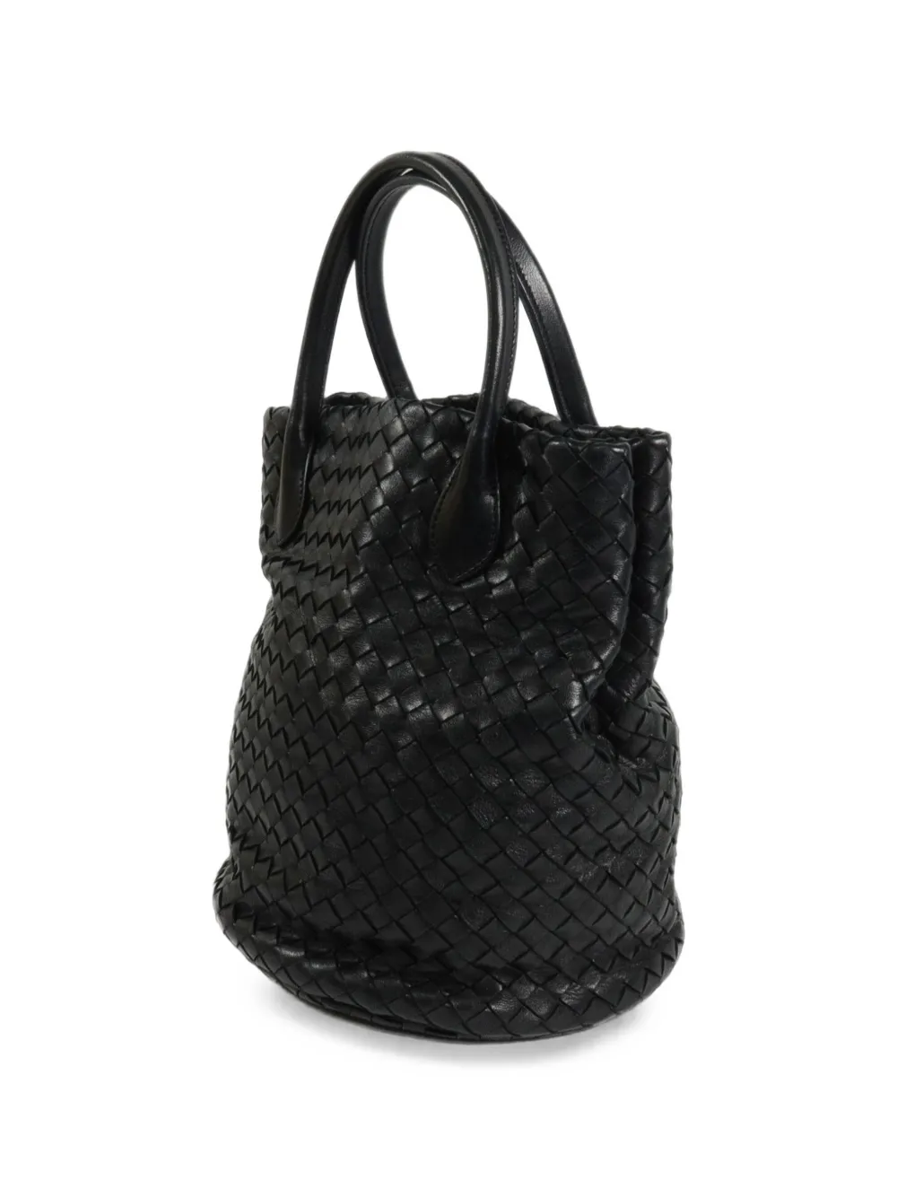 Bottega Veneta Pre-Owned Intrecciato leren shopper Zwart