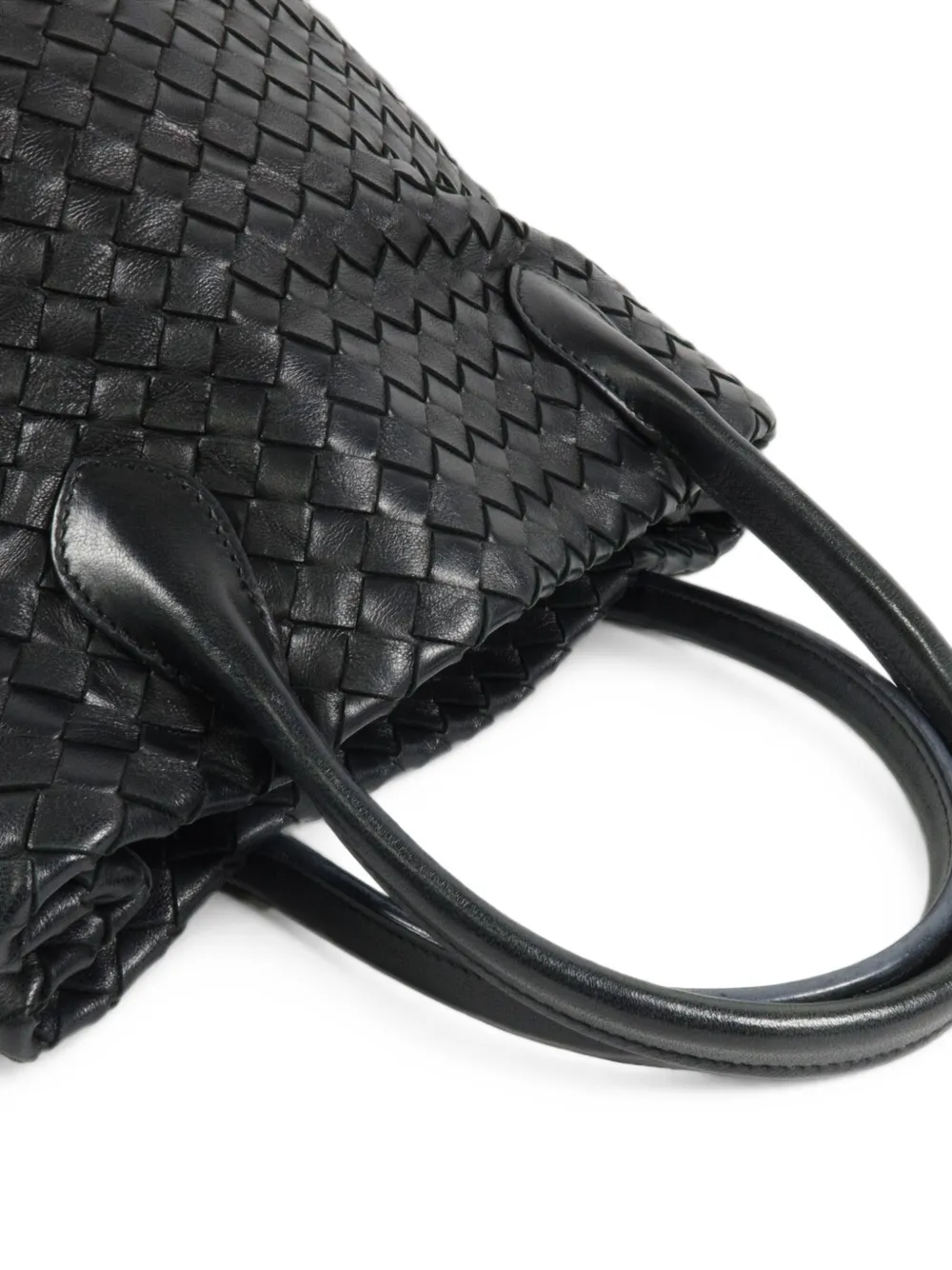 Bottega Veneta Pre-Owned Intrecciato leren shopper Zwart