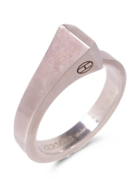 Hermès Pre-Owned Clou De Forge engraved-logo ring
