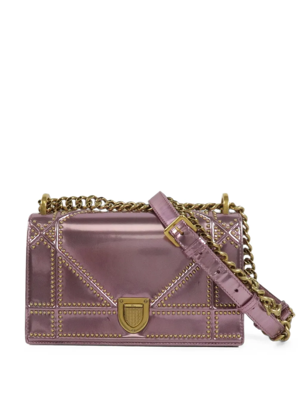 Christian Dior Pre-Owned Kleine Diorama Schultertasche mit Nieten - Rosa