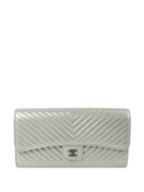 CHANEL Pre-Owned CC chevron-quilted wallet