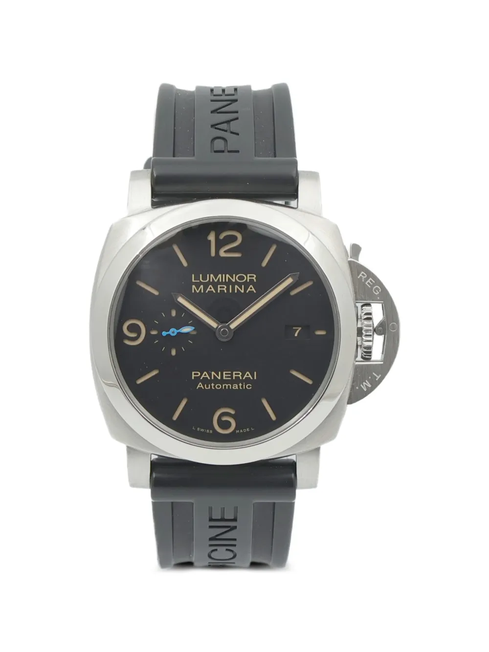 Pre-owned Panerai 1950 Luminor Marina 44mm Watch In Black