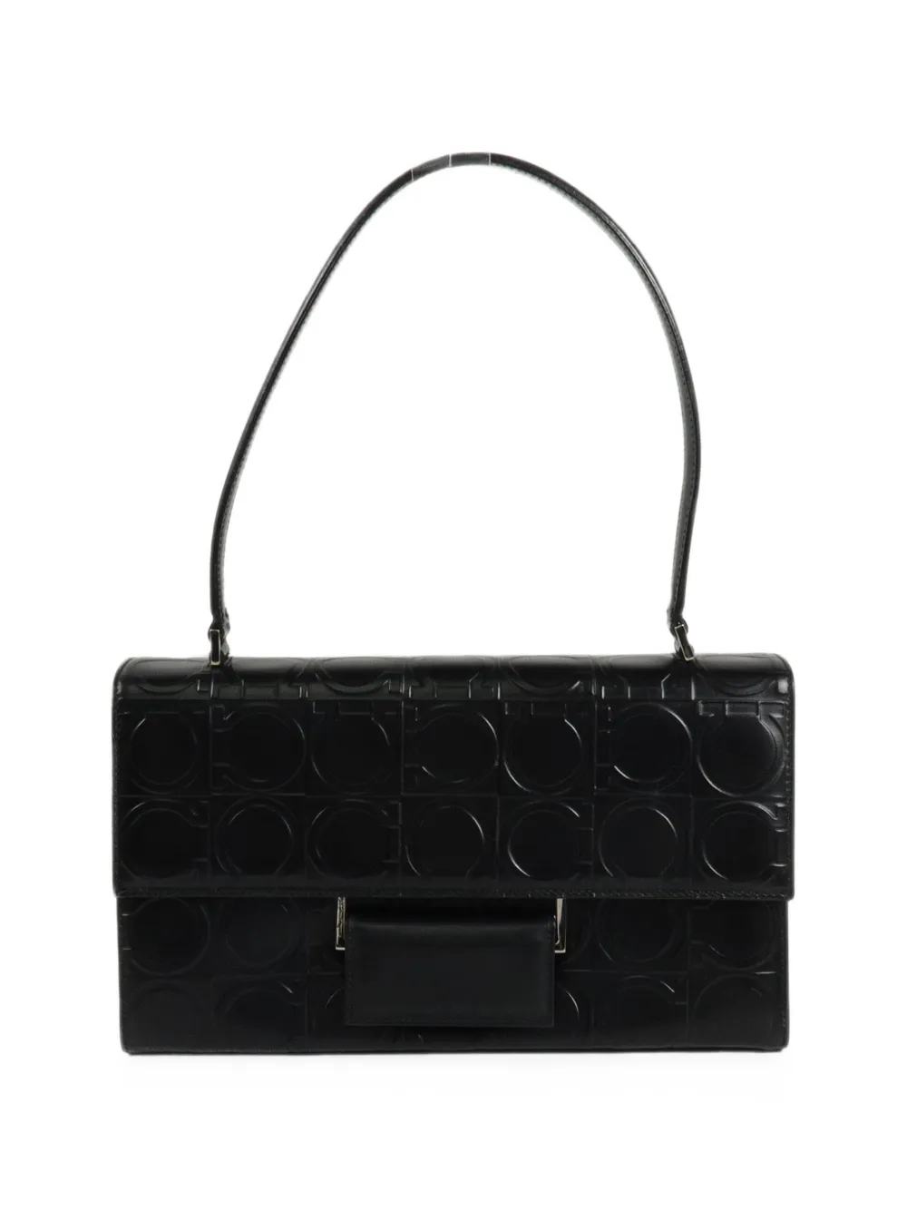 Ferragamo Pre-Owned Gancini calf leather shoulder bag - Nero