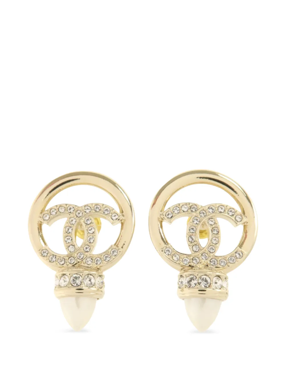 CHANEL Pre-Owned CC turn-lock drop earrings - Oro