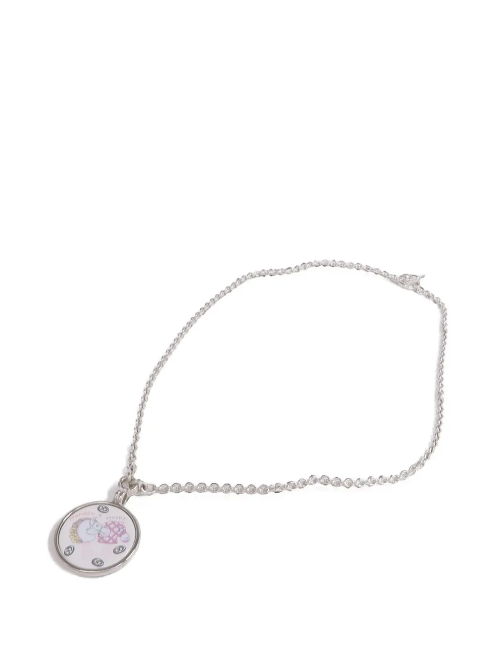 Hermès Pre-Owned Medaille enamel necklace - Argento