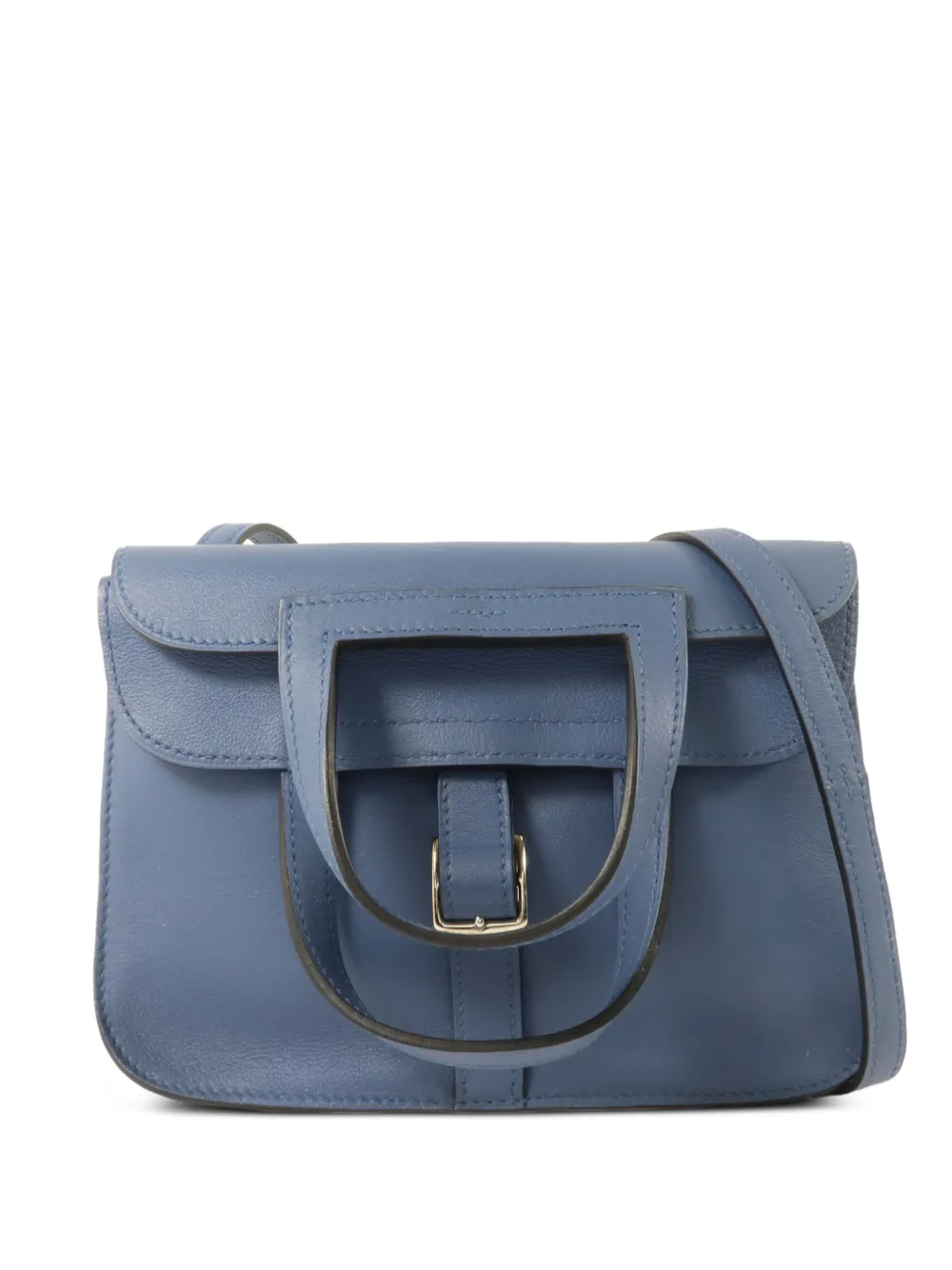 Hermès Pre-Owned mini Halzan leather shoulder bag - Blu