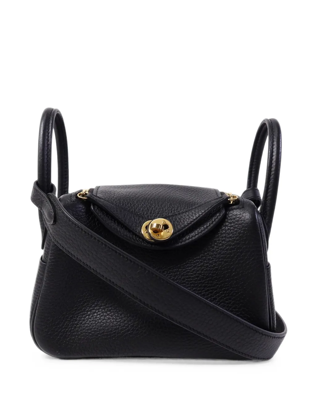 Hermès Pre-Owned mini Lindy calf leather shoulder bag - Nero
