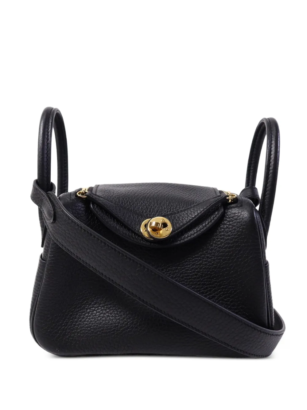 Hermès Pre-Owned mini Lindy calf leather shoulder bag - Black