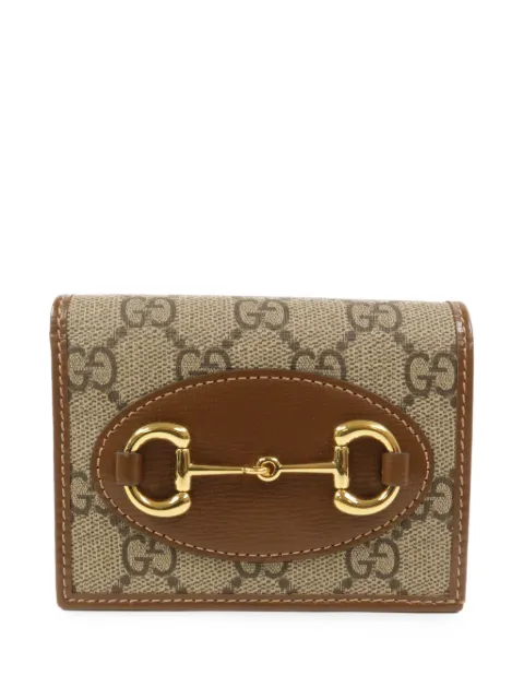 Gucci Pre-Owned Horsebit 1955 GG Supreme card case wallet