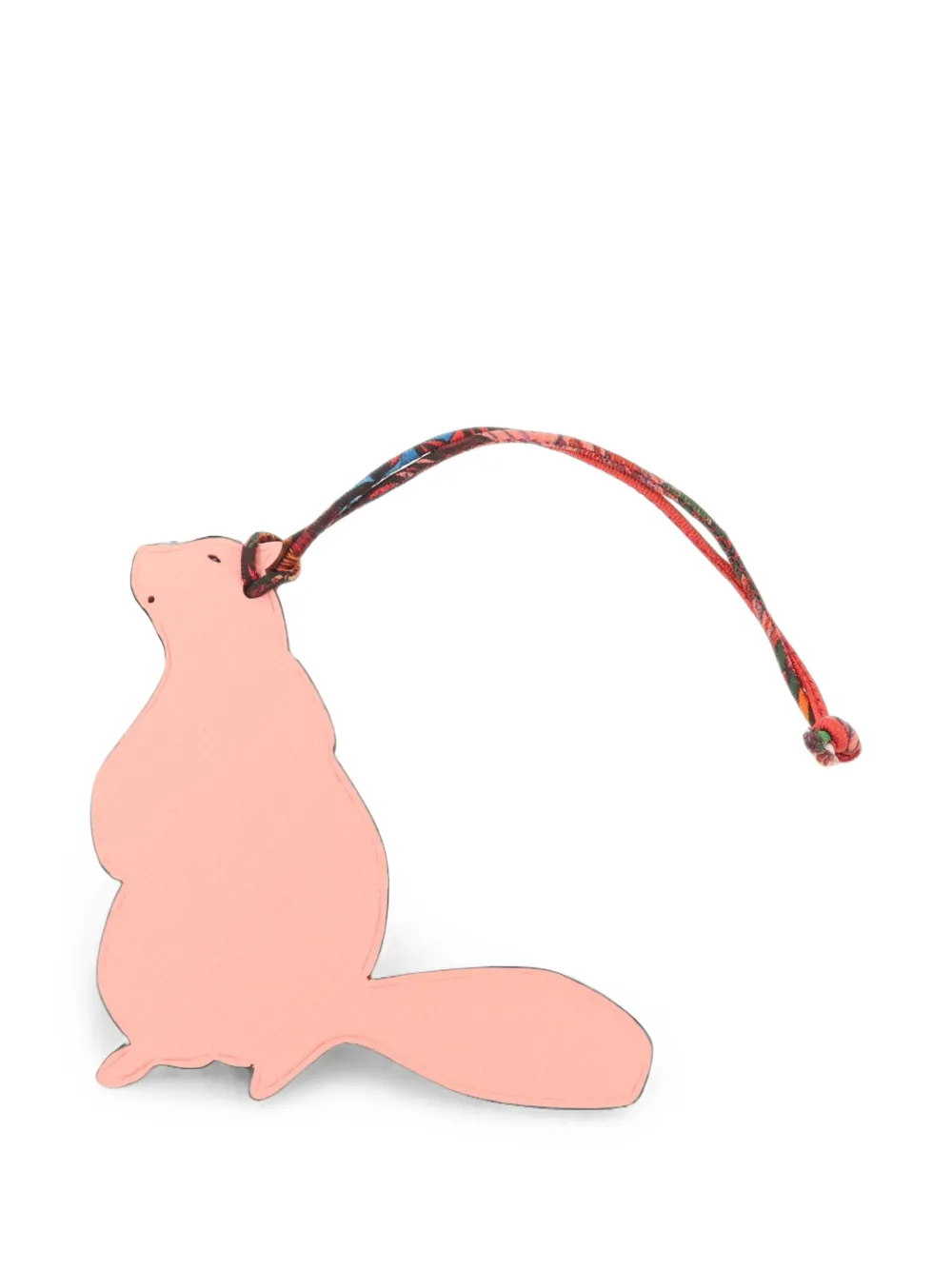 Pre-owned Hermes Petit H Beaver Bag Charm In Pink