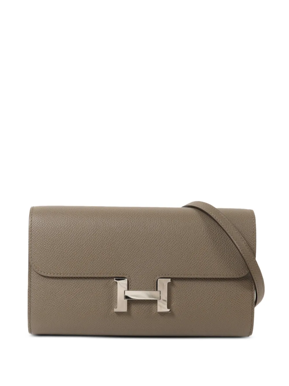 Pre-owned Hermes Constance To Go Clutch Bag In Grey