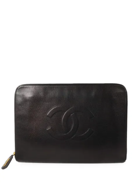 CHANEL Pre-Owned CC Caviar documents briefcase