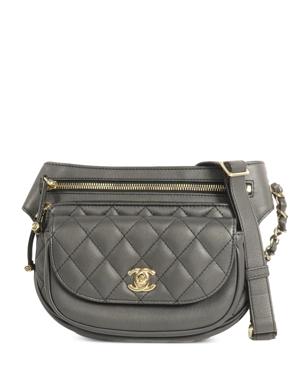 CHANEL Pre-Owned CC-logo turn-lock belt bag - Grigio