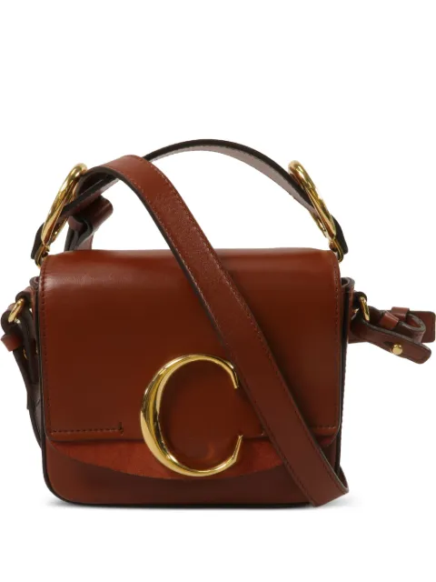 Chloé Vintage bolso de hombro Mini C mini de cuero