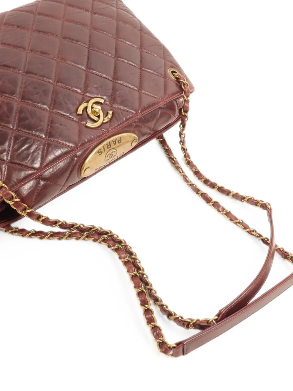 CHANEL Pre-Owned Portobello schoudertas met draaislot Rood