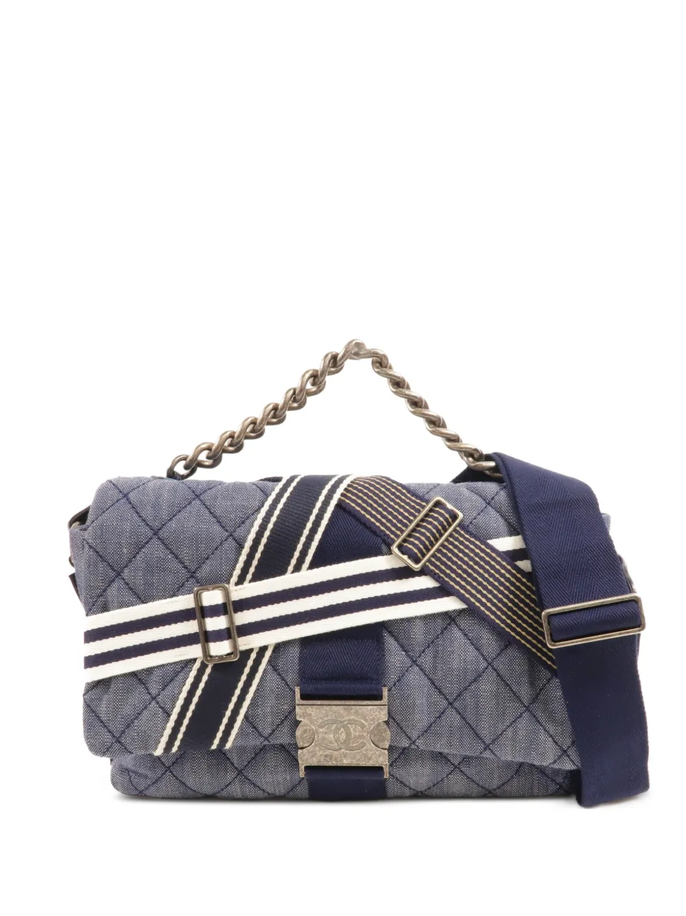 CHANEL Pre-Owned CC Airlines buckle messenger bag - Blu