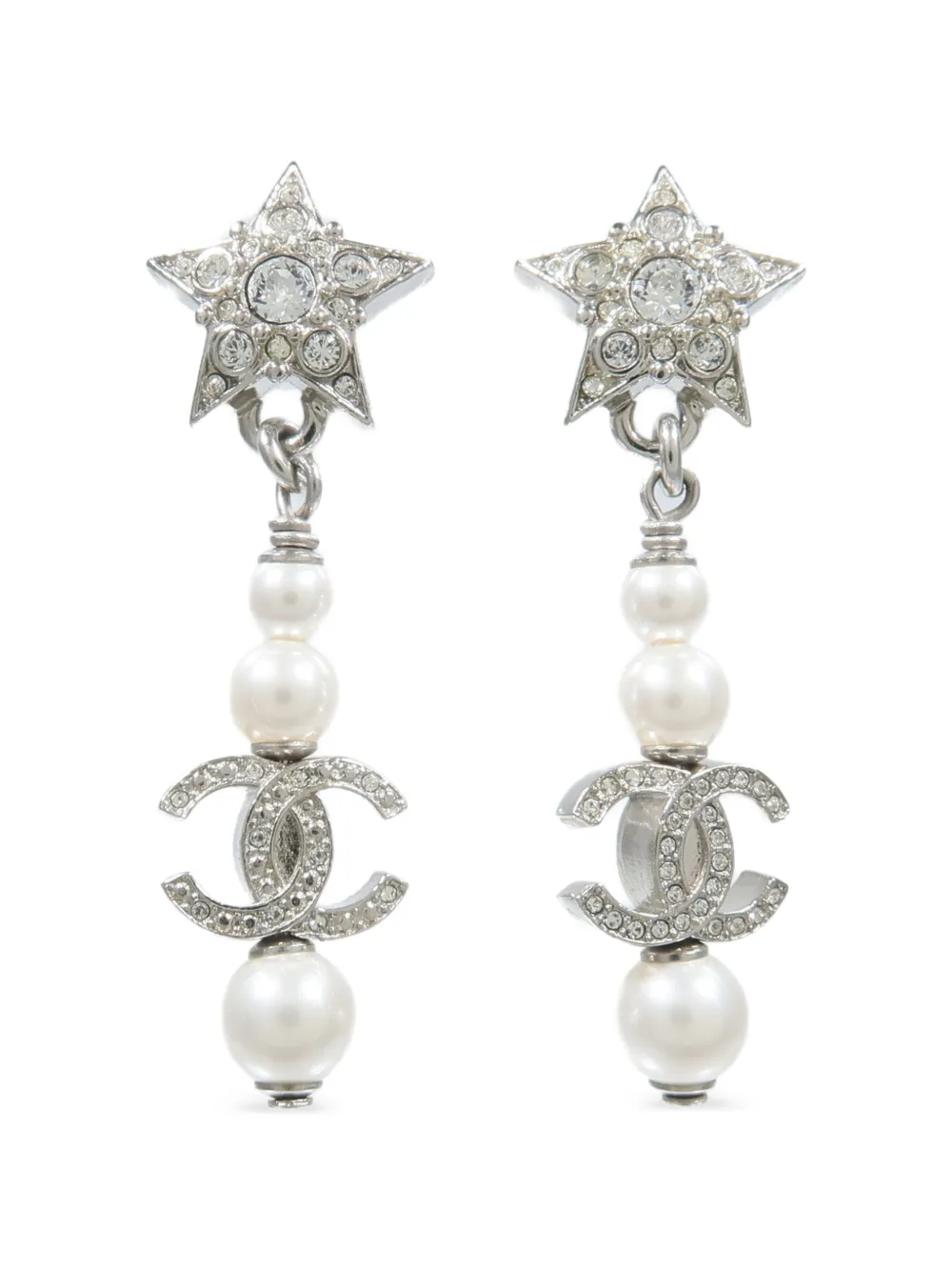 CHANEL Pre-Owned CC star earrings - Argento