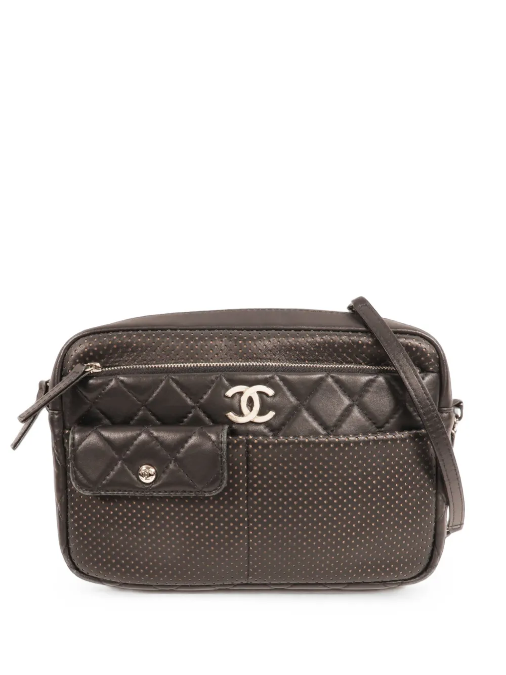 CHANEL Pre-Owned CC perforated shoulder bag - Black