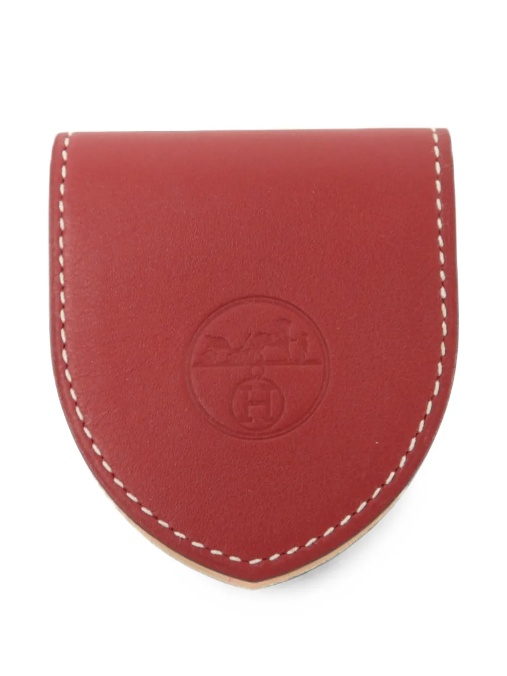 Pre-owned Hermes 2016 Horshoe Money Clip In Red
