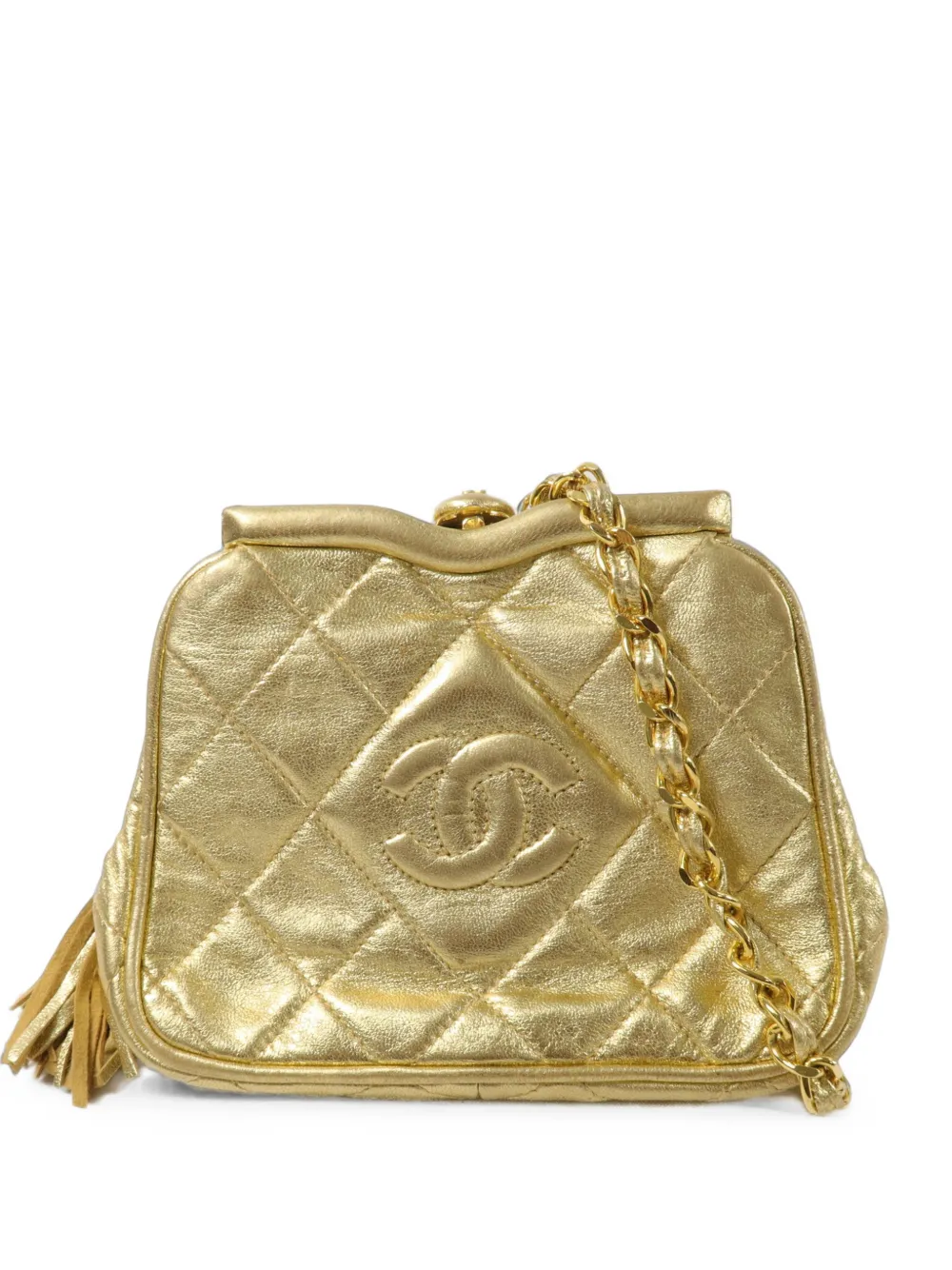 CHANEL Pre-Owned sac à bandoulière à design matelassé et logo CC - Or