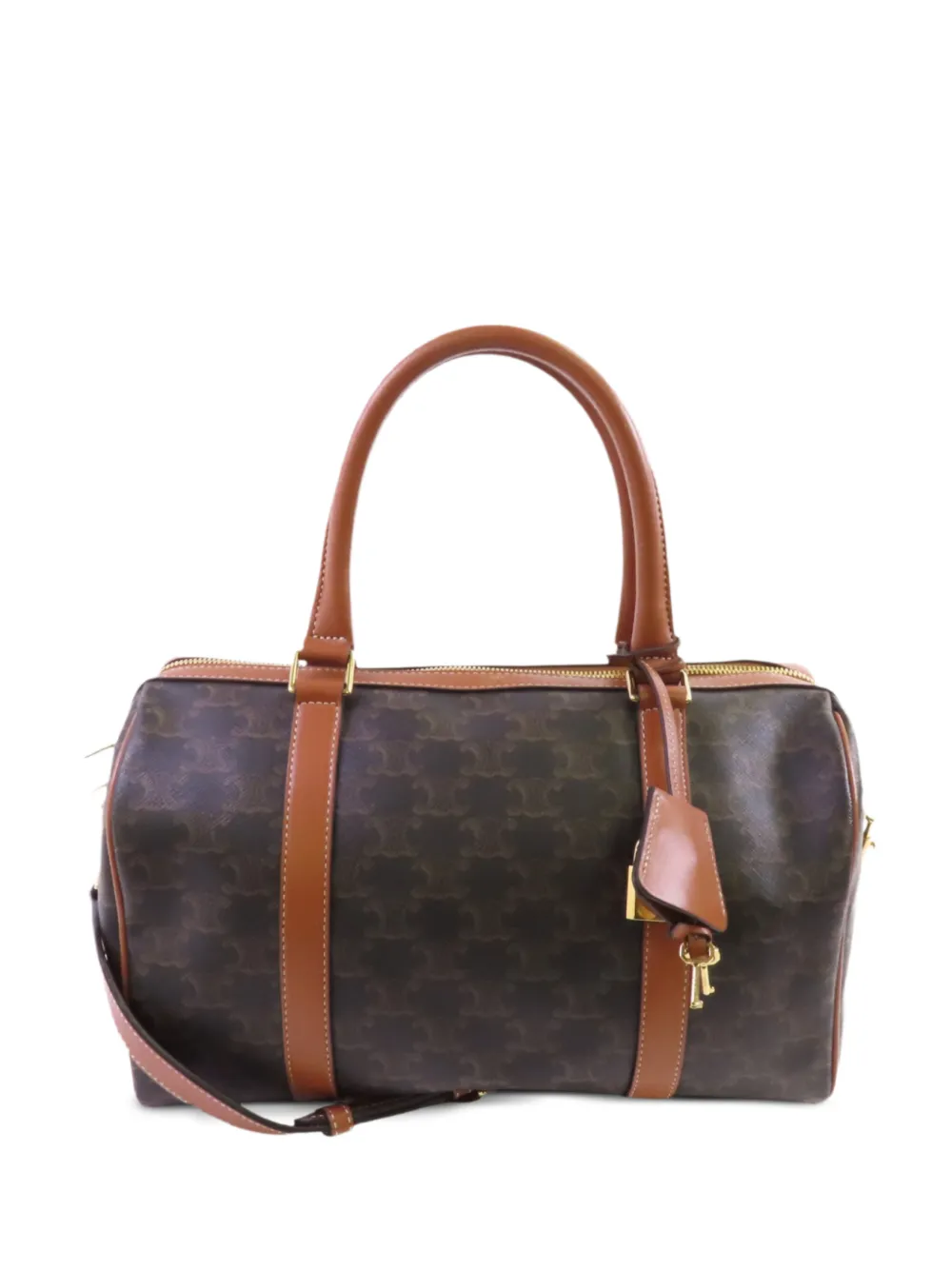 Celine Pre-Owned large Triomphe Macadam Boston bag - Marrone