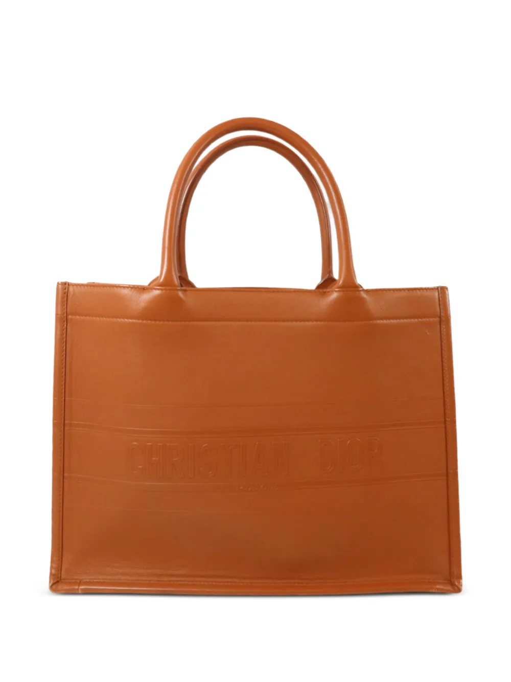 Christian Dior Pre-Owned Kleine Book Tote Bag mit Logo-Prägung - Braun