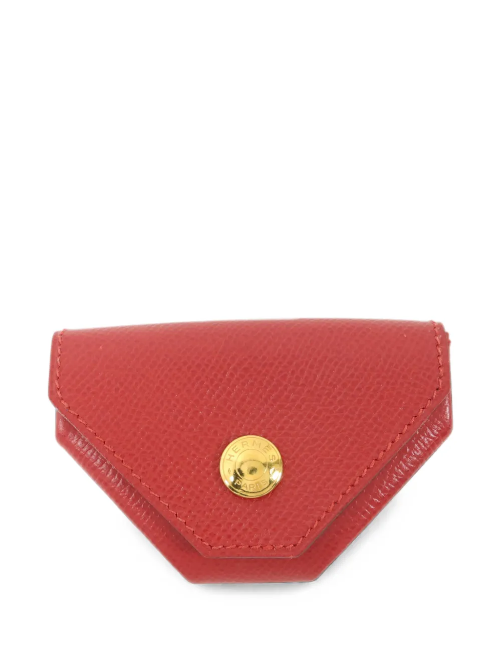 Pre-owned Hermes 1995 Le 24 Coin Purse In Red