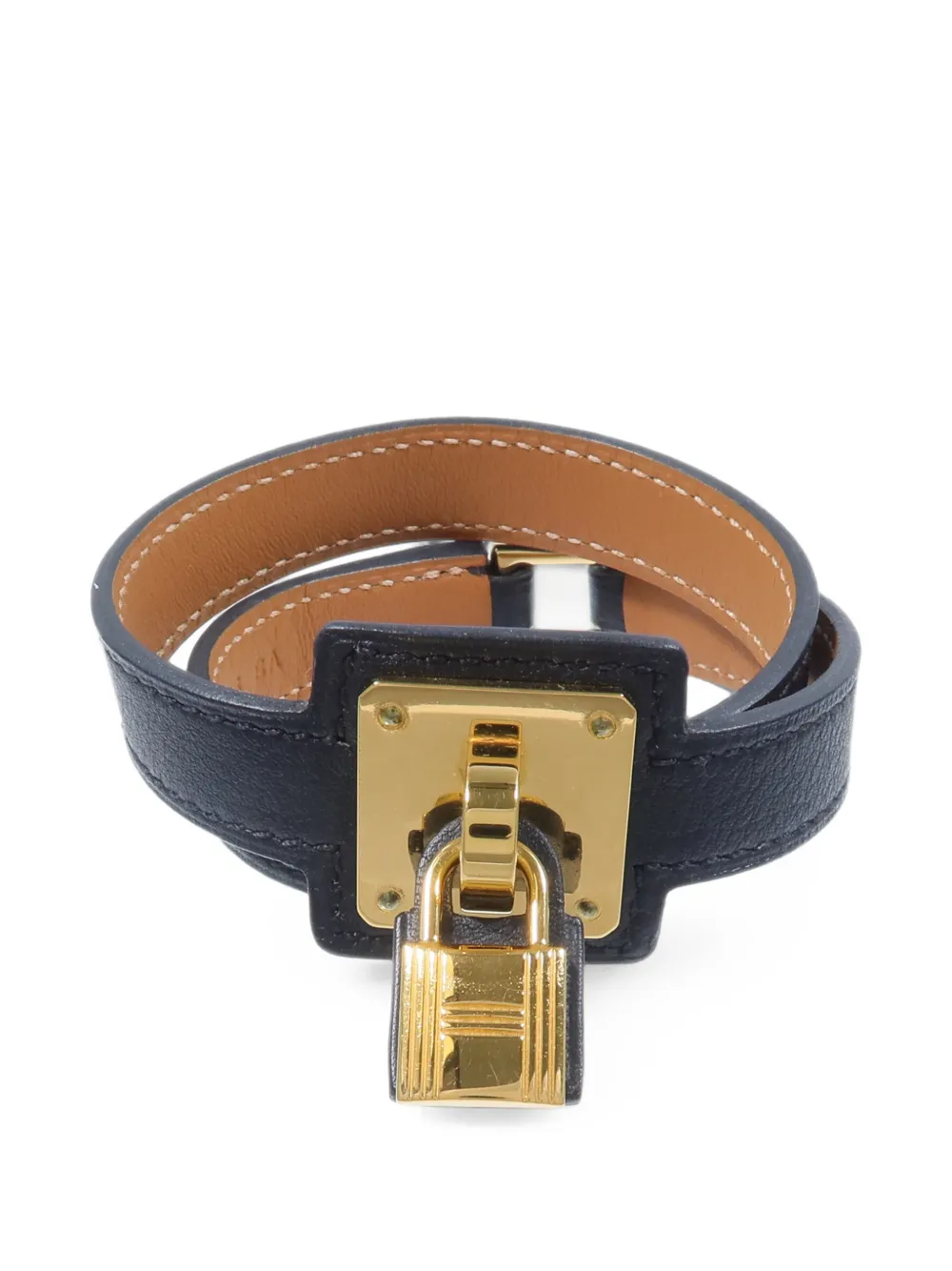 Hermès Pre-Owned 2019 O'Kelly Double Tour leather bracelet - Oro